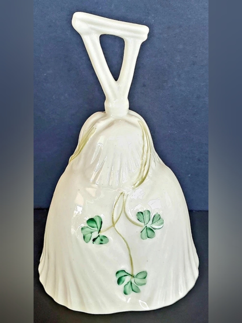 Vintage Belleek Irish Shamrock Bell Ceramic Decor
